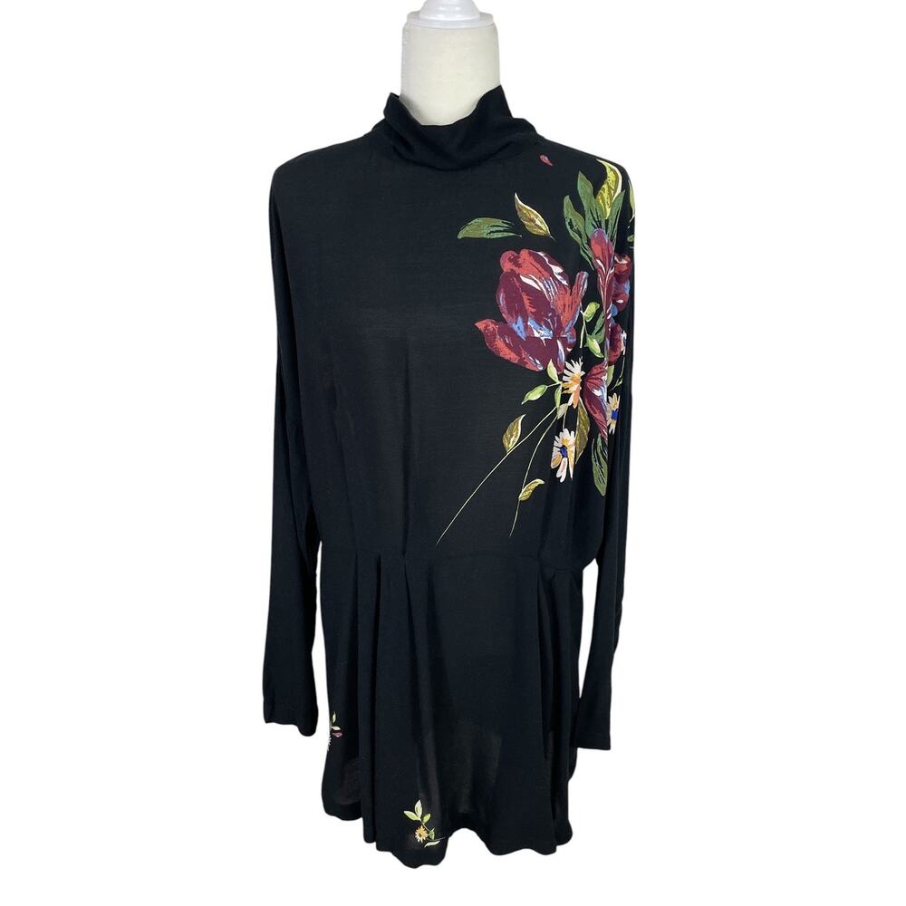 Free People Gemma Floral Tunic Dress Top Size Medium Boho Festival Indie Chic